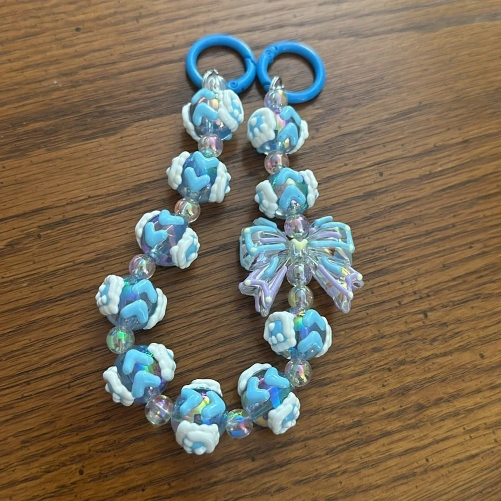Beaded charm keychain